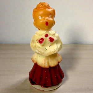 Vintage Gurley Candle Choir Boy Christmas Caroler Label MCM Novelty 5" Unlit NOS